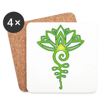 eternal green lotus - Coasters (set of 4) - white - Front