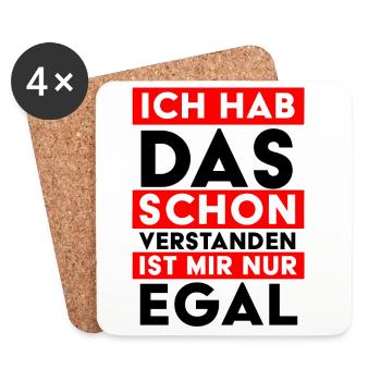 Ich hab das schon verstanden – ist mir nur egal - Untersetzer (4er-Set) - Weiß - Vorne