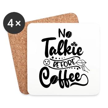 Coffee First - Erst Kaffee, dann reden - Untersetzer (4er-Set) - Weiß - Vorne