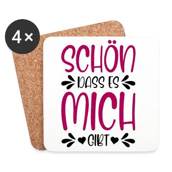 Schön dass es mich gibt - Untersetzer (4er-Set) - Weiß - Vorne