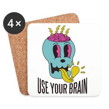 Use your brain - Coasters (set of 4) - white - Front