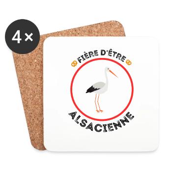 Fière d'être Alsacienne - Dessous de verre (lot de 4) - blanc - Devant