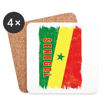 Senegal Flagge - Untersetzer (4er-Set) - Weiß - Vorne