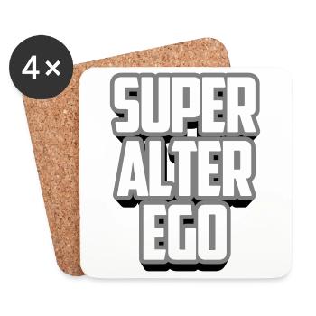 Super alter ego | Colors can be changed - Coasters (set of 4) - white - Front