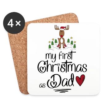 My first Christmas as Dad - Coasters (set of 4) - white - Front