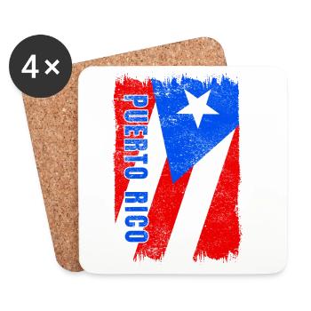 Puerto Rico flag - Coasters (set of 4) - white - Front