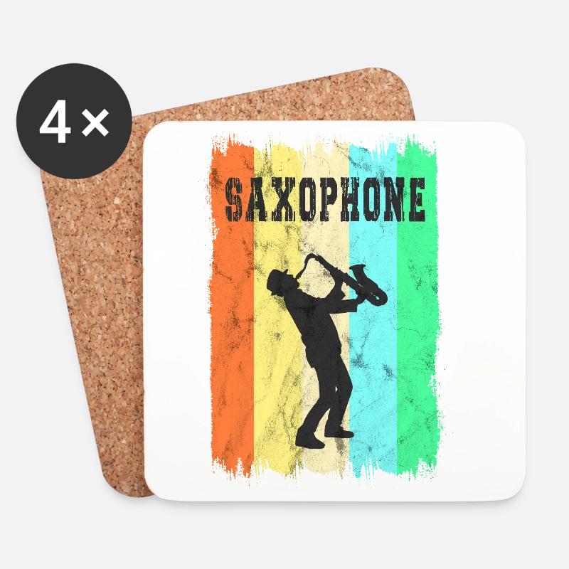 Saxophone Design - Untersetzer (4er-Set) - Weiß