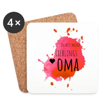 Lieblings Oma - Untersetzer (4er-Set) - Weiß - Vorne