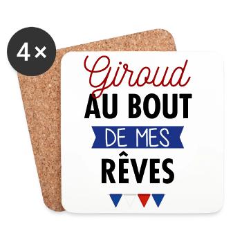 Giroud au bout de mes rêves - Dessous de verre (lot de 4) - blanc - Devant