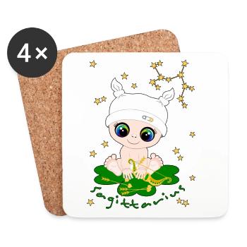 sternzeichen_sagitarius - Dessous de verre (lot de 4) - blanc - Devant