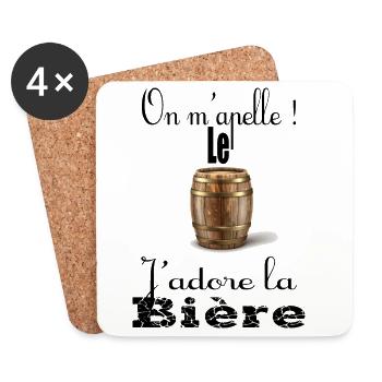 On m'appelle le fut j'adore la bière - Dessous de verre (lot de 4) - blanc - Devant