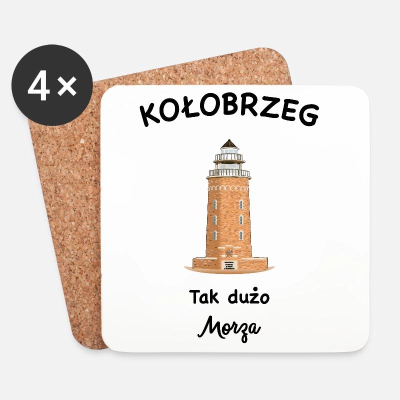 Leuchtturm Kolberg, So viel Meer, Polnische Ostsee - Untersetzer (4er-Set) - Weiß
