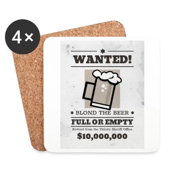 Wanted ! - Dessous de verre (lot de 4) - blanc - Devant