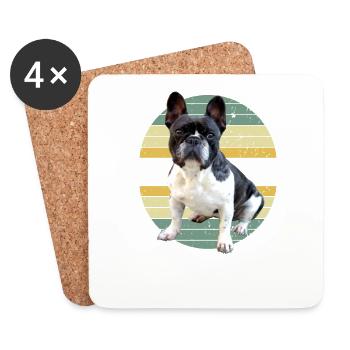 Drôle de chien Frenchie disant Bulldog Bulldog Bulldog - Dessous de verre (lot de 4) - blanc - Devant
