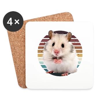 Hamster - Untersetzer (4er-Set) - Weiß - Vorne