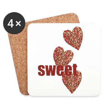 sweet hearts - Untersetzer (4er-Set) - Weiß - Vorne