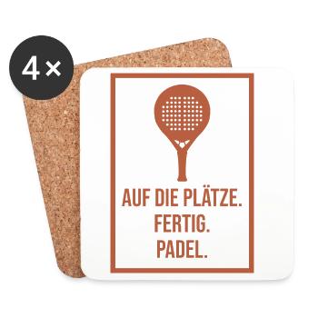 Padel-Tennis Spieler Turnier Training Statement - Untersetzer (4er-Set) - Weiß - Vorne