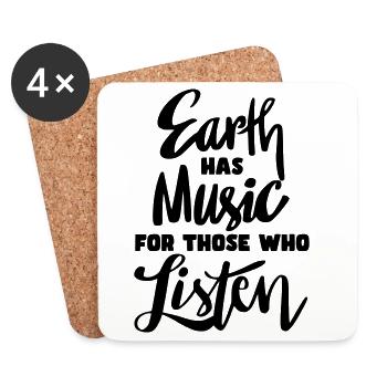 Die Erde hat Musik für diejenigen, die zuhören * - Untersetzer (4er-Set) - Weiß - Vorne