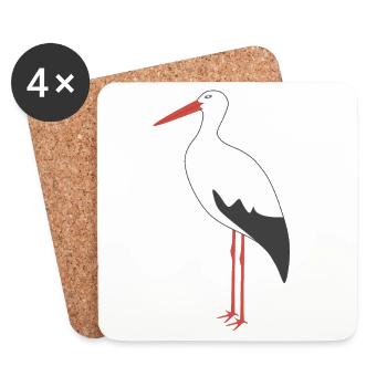 White Stork - Coasters (set of 4) - white - Front