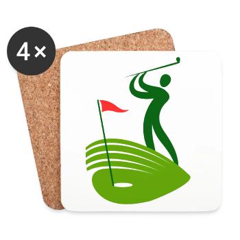 golf, golffan, golfer, golfclub - Untersetzer (4er-Set) - Weiß - Vorne