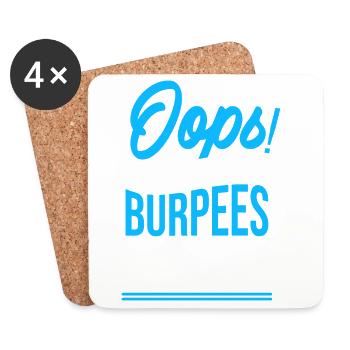 Oups ! Je recommence à faire des burpees - Dessous de verre (lot de 4) - blanc - Devant
