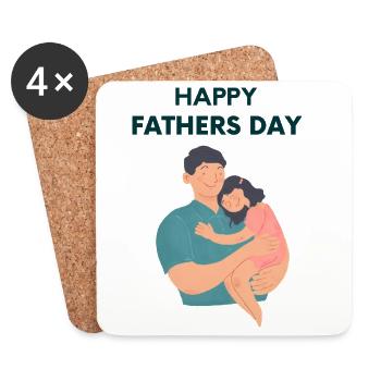 Geschenk Vatertag - Papa ist der Beste / Männertag - Untersetzer (4er-Set) - Weiß - Vorne