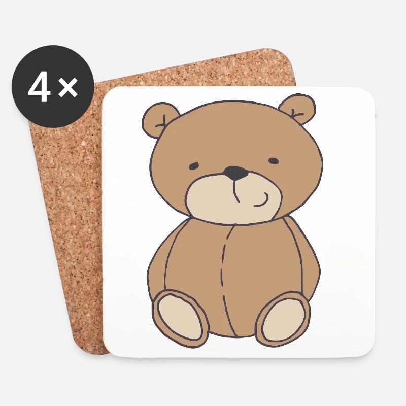 bär cute - Untersetzer (4er-Set) - Weiß