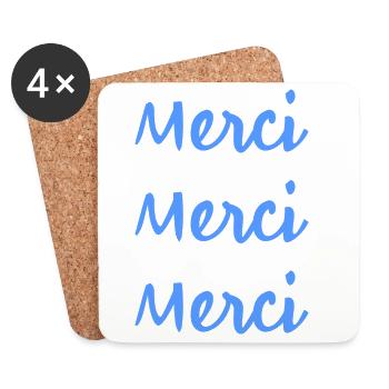 MERCI. MAÎTRESSE. MAÎTRE. MERCI MAÎTRESSE - Dessous de verre (lot de 4) - blanc - Devant