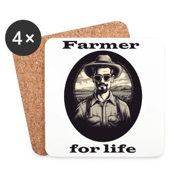 Farmer for life - Coasters (set of 4) - white - Front