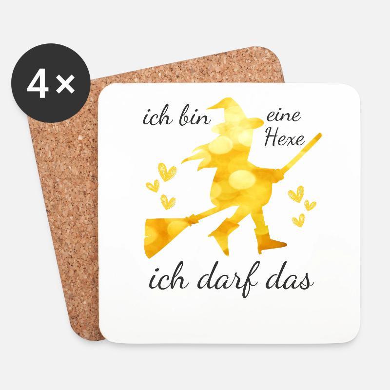 Ich bin eine HEXE ich darf das - Untersetzer (4er-Set) - Weiß