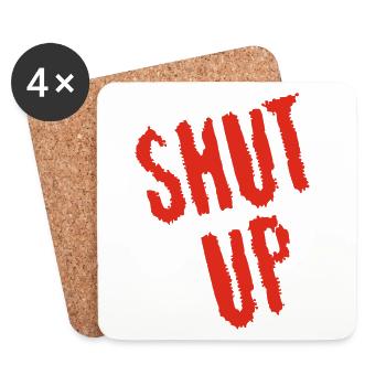 Be quiet! (red) - Coasters (set of 4) - white - Front