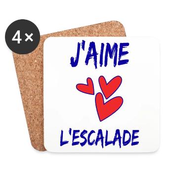 ESCALADE. CLIMB. CLIMBING. ESCALADE. VAN. GRIMPE. - Dessous de verre (lot de 4) - blanc - Devant
