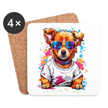 Cool Dog - Coasters (set of 4) - white - Front