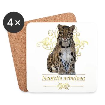 The Clouded Leopard - Coasters (set of 4) - white - Front