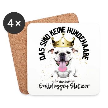 Bulldogge Bulldog Bulldoggen Mama Papa - Untersetzer (4er-Set) - Weiß - Vorne
