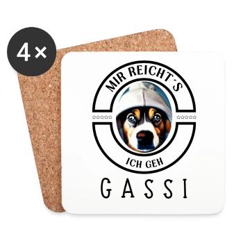 Ich geh GASSI Hund Hunde Mama - Untersetzer (4er-Set) - Weiß - Vorne