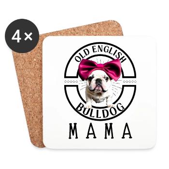 Bulldogge Bulldog Bulldoggen Mama - Untersetzer (4er-Set) - Weiß - Vorne