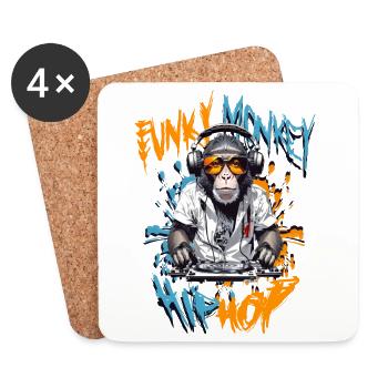 Monkey Hip Hop - Coasters (set of 4) - white - Front