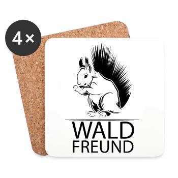 Waldfreund Eichhörnchen Wald Tiere Symbol Sprüche - Untersetzer (4er-Set) - Weiß - Vorne