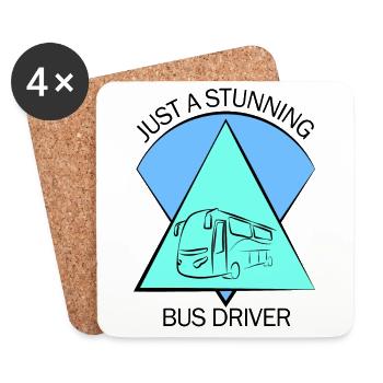 Bus Busfahrer Schulbus Autobus Busfahrerin - Untersetzer (4er-Set) - Weiß - Vorne