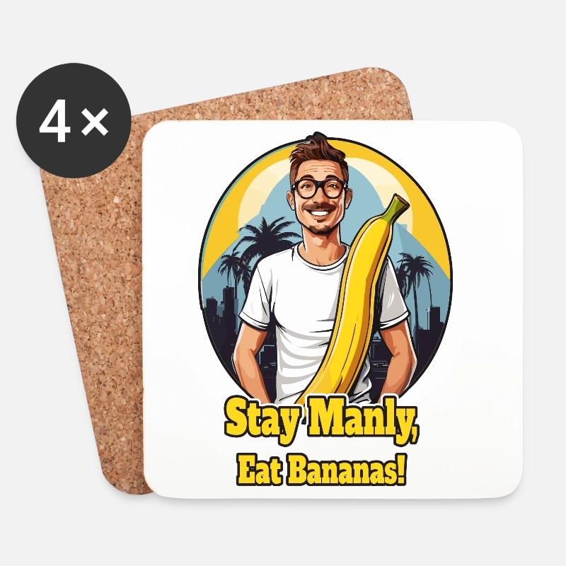 Männer Banane - Untersetzer (4er-Set) - Weiß