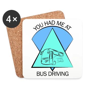 Bus Busfahrer Schulbus Autobus Busfahrerin - Untersetzer (4er-Set) - Weiß - Vorne