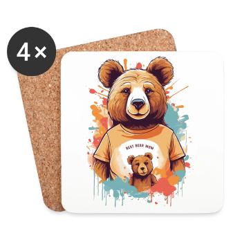 Beste Bär Mutter - Untersetzer (4er-Set) - Weiß - Vorne