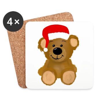 Christmas Teddy Bear - Coasters (set of 4) - white - Front