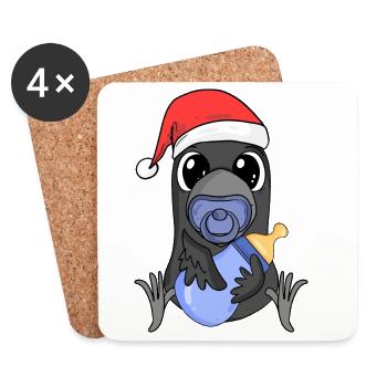 Crow Baby - Coasters (set of 4) - white - Front