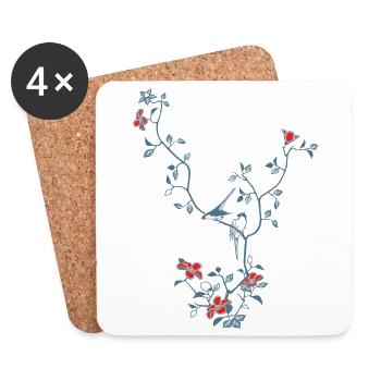 Birds And Magnolia II - Coasters (set of 4) - white - Front