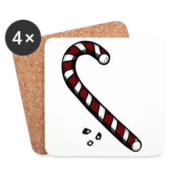 Candy Cane - Untersetzer (4er-Set) - Weiß - Vorne