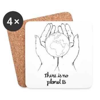 There is no planet b - Untersetzer (4er-Set) - Weiß - Vorne