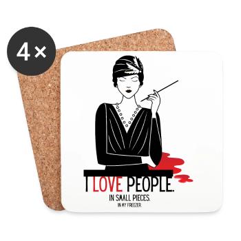 Philanthropie - Dessous de verre (lot de 4) - blanc - Devant