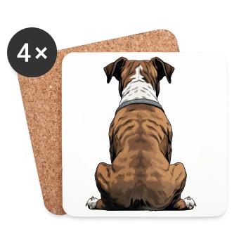 Boxeur - Dessous de verre (lot de 4) - blanc - Devant